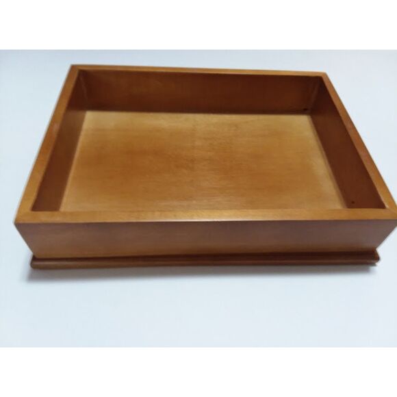 Clarence A Wells Maple Wood Box Lid Fish Carving Gold Finish  11"X 9"x3" Vintage - Picture 8 of 11